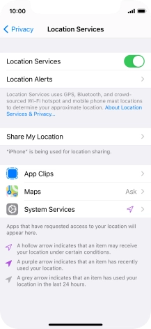 Press the required app.