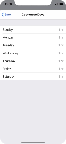 Press the required days.