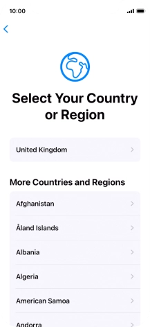 Press the required country or area.