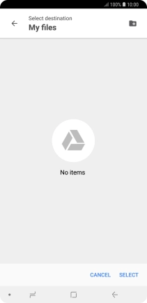 To create a new folder, press the new folder icon and follow the instructions on the screen to create a new folder.
