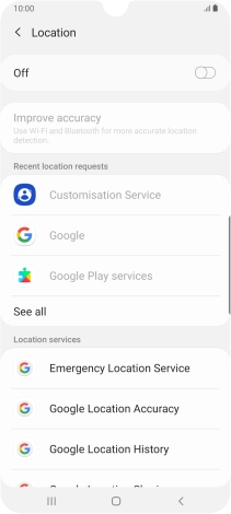 Press the indicator to turn the function on or off.