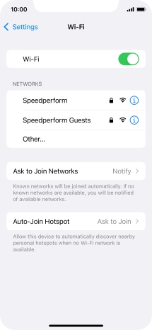 Press the required Wi-Fi network and key in the password for the Wi-Fi network.
