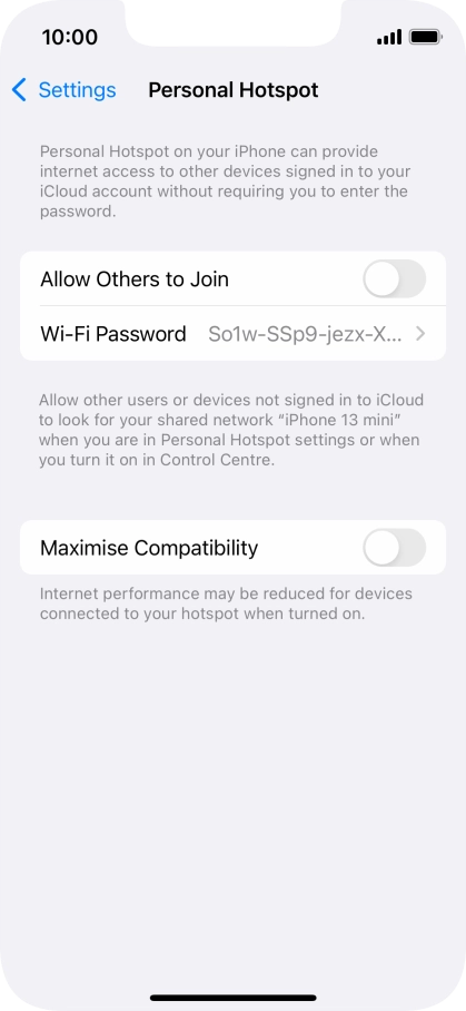 Press Wi-Fi Password and key in the required password.