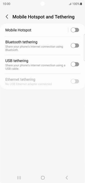 Press Mobile Hotspot.