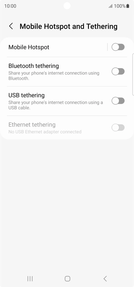 Press Mobile Hotspot.