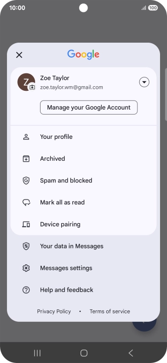 Press Messages settings.