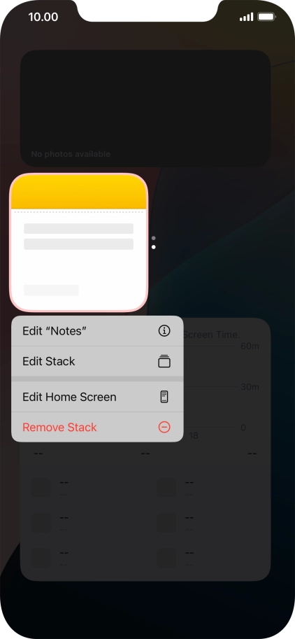 Press Edit Stack. Press Edit Stack.