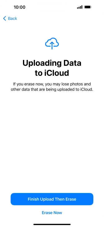 Press the required setting.