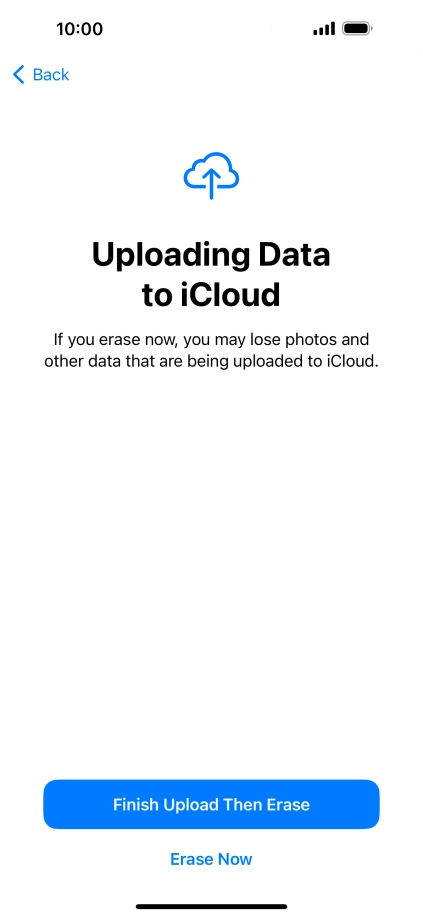 Press the required setting.