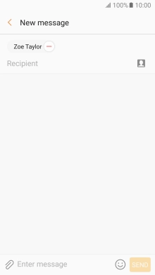 Press the text input field and write the text for your text message.