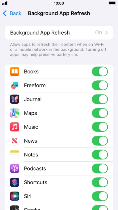 Press Background App Refresh.