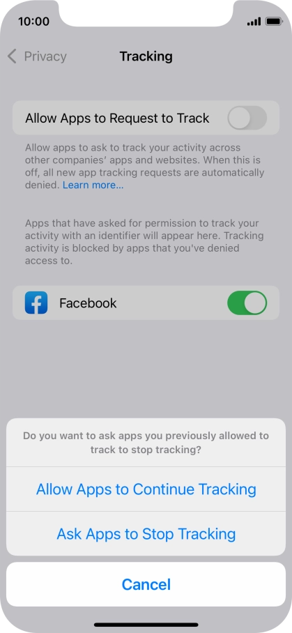 If you turn off the function, press the required setting.