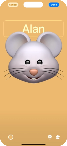 Press the name field and follow the instructions on the screen to select the required font and colour for your name on the Contact Poster. Press the name field and follow the instructions on the screen to select the required font and colour for your name on the Contact Poster.