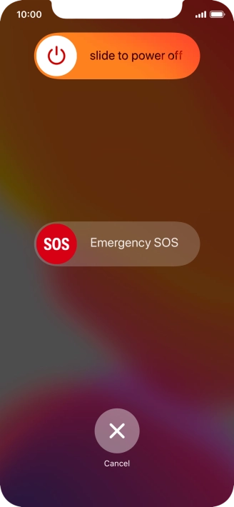 Press and drag the power off icon right.