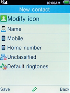 Select Modify icon and press the Navigation key.