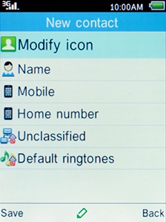 Select Modify icon and press the Navigation key.