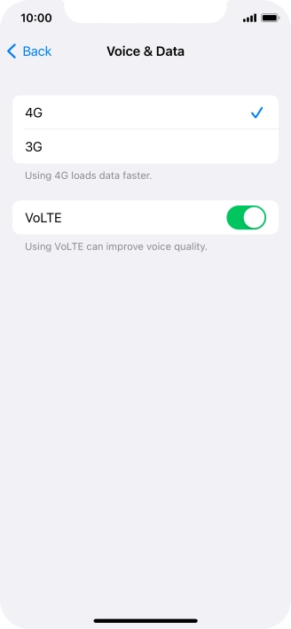 Press the required network mode.