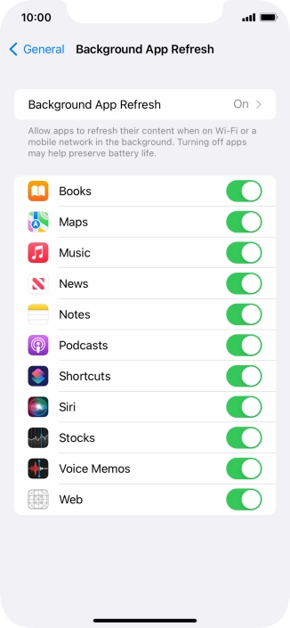 Press Background App Refresh.