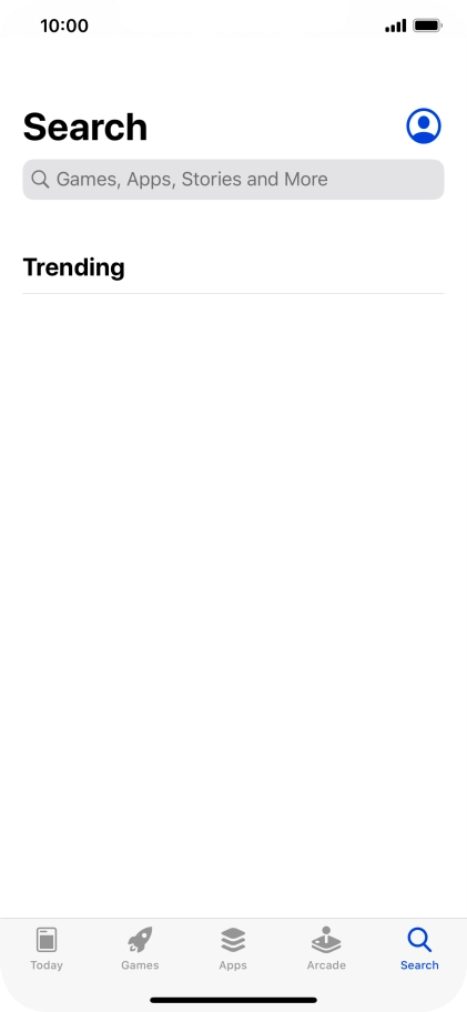 Press the search field and key in the name or subject of the required app.