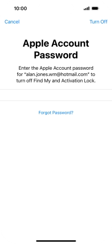 Key in the password for your Apple ID and press Turn Off. Wait a moment while the factory default settings are restored. Follow the instructions on the screen to set up your phone and prepare it for use. Key in the password for your Apple ID and press Turn Off. Wait a moment while the factory default settings are restored. Follow the instructions on the screen to set up your phone and prepare it for use.