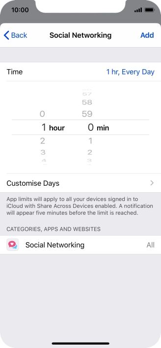 Press Customise Days.