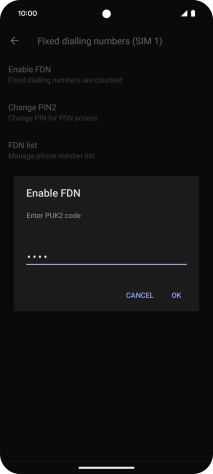 Key in your PIN2 and press OK.