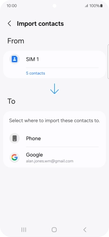 Press the required Google account. Press the required Google account.