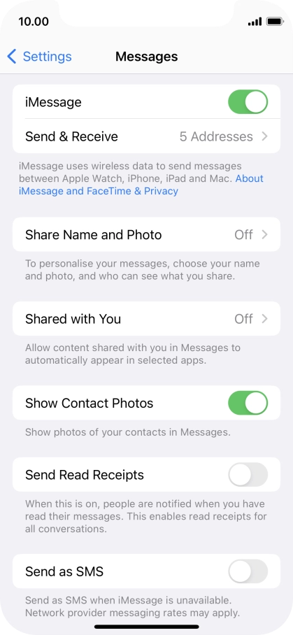 Press the indicator next to Press the indicator next to