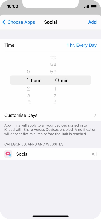 Press Customise Days.