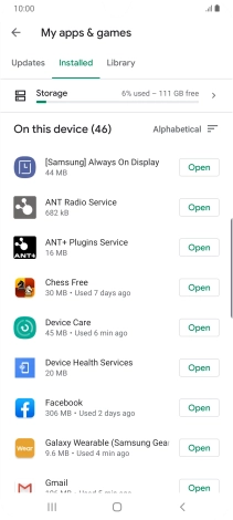 Press the required app.