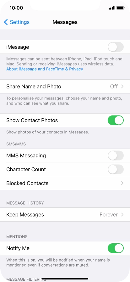 Press the indicator next to 