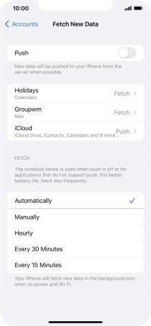 If you turn off the function, press the required setting.