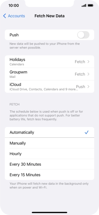 If you turn off the function, press the required setting.