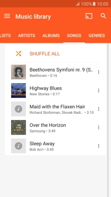 Press the required audio file.