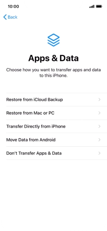 You can transfer content from an Android phone when your phone is activated for the first time and after a factory reset. When this screen is displayed, your phone is ready to transfer content from an Android phone.