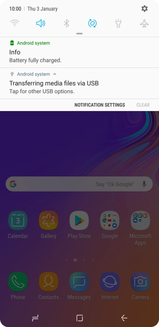 Press Tap for other USB options..