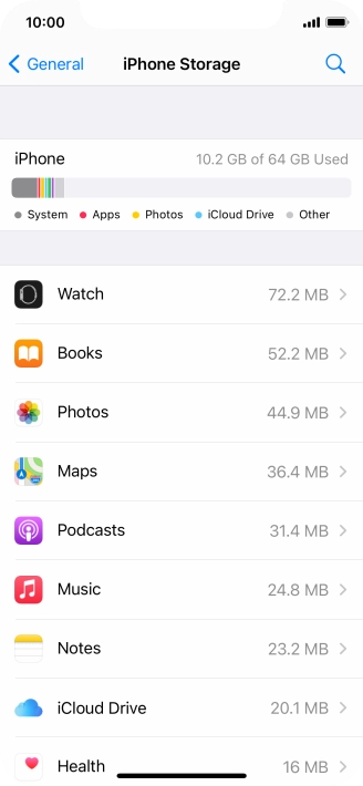 Press the required app.