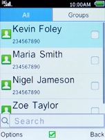 Select the required contact and press the Navigation key.