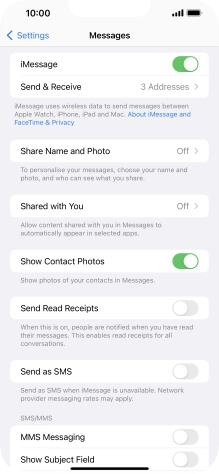 Press the indicator next to 