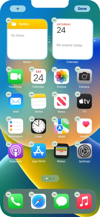 Press the home screen icon.