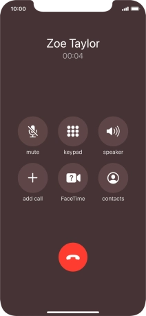 Press the end call icon to end the call. Press the end call icon to end the call.
