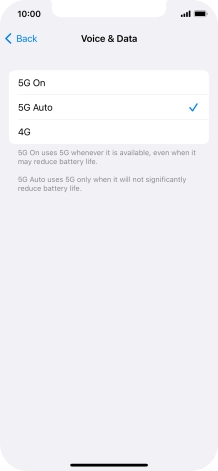 To turn on use of 5G primarily, press 5G On. To turn on use of 5G primarily, press 5G On.