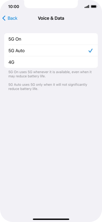 To turn on use of 5G primarily, press 5G On. To turn on use of 5G primarily, press 5G On.