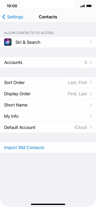 Press Import SIM Contacts.