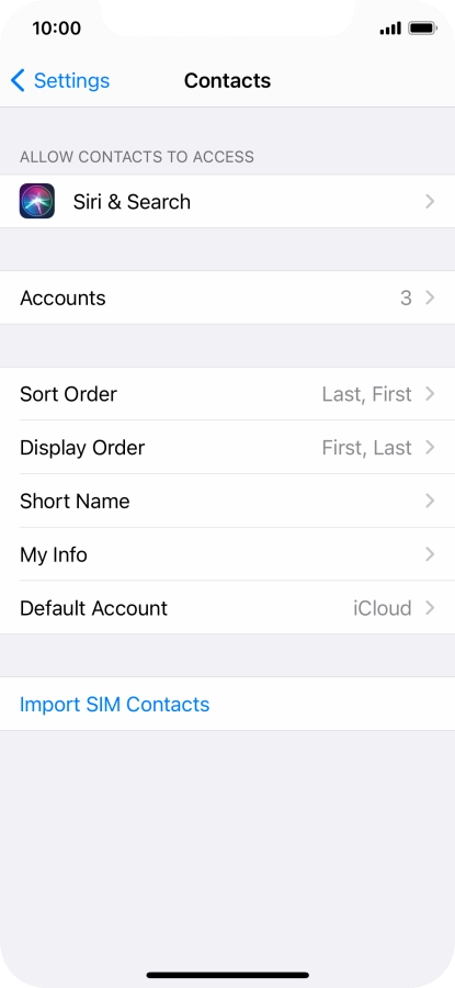 Press Import SIM Contacts.