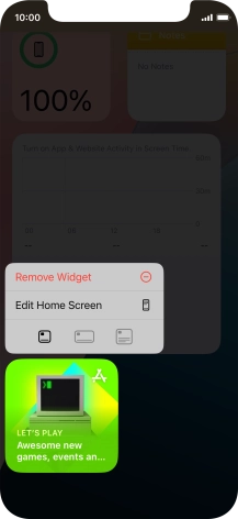 Press Remove Widget.