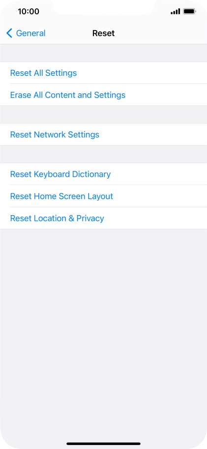 Press Reset All Settings.