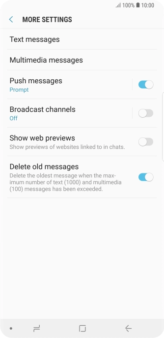 Press Text messages.