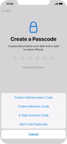 Follow the instructions on the screen to turn on use of phone lock code or press Don't Use Passcode. Follow the instructions on the screen to turn on use of phone lock code or press Don't Use Passcode.