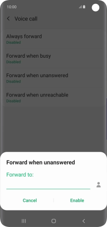 Key in (prefix) 5 (your phone number) and press Enable.